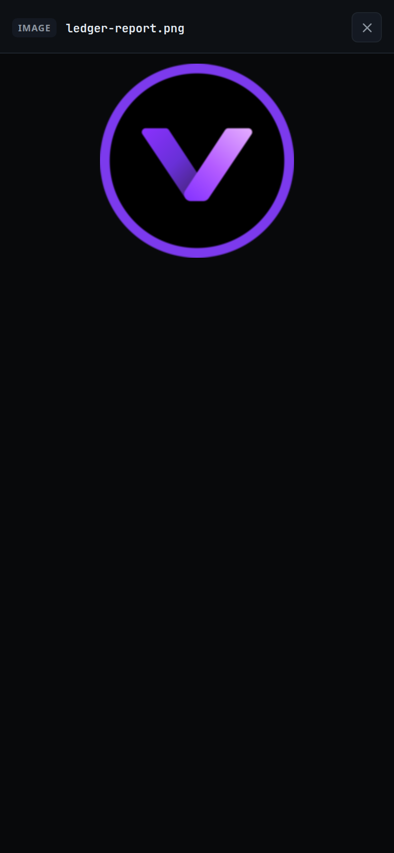 The image full size in the app, with its file name in the head and a close button