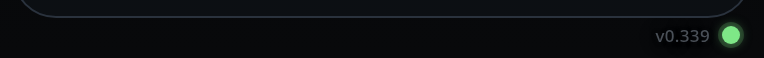 The version row under the composer while connected: v0.253 and a green
dot
