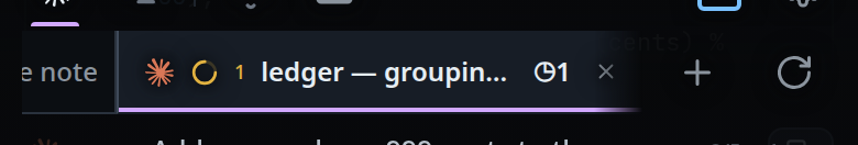 The top bar with the circular-arrow update button right of the
tabs