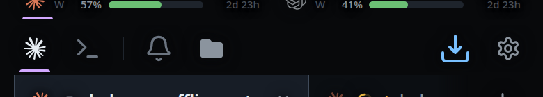 The mode strip on a browser that can subscribe: the bell sits right of the
keyboard