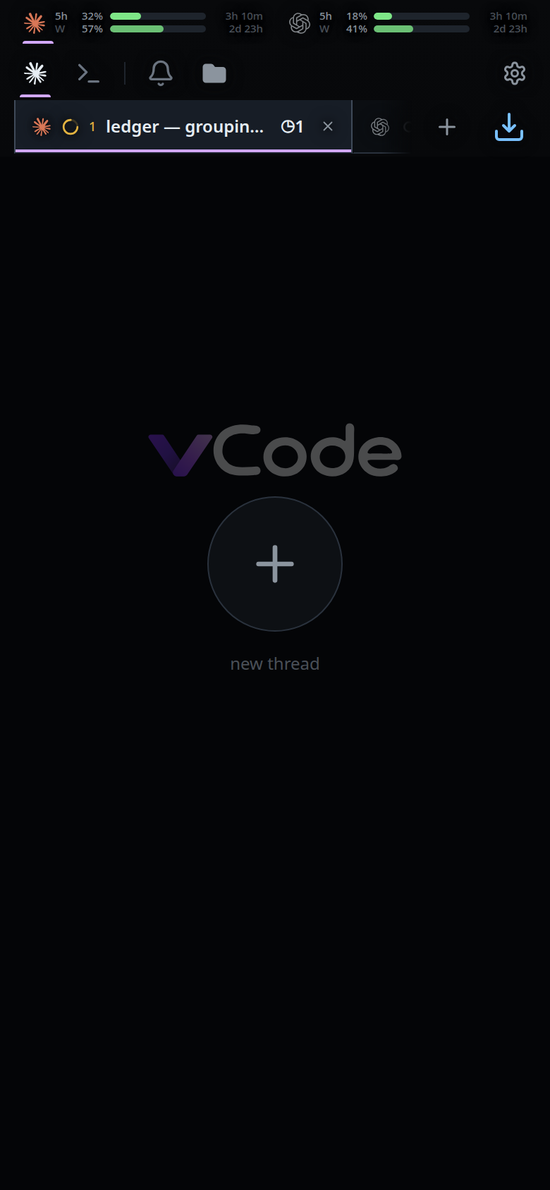 The card gone, the new-thread page still open behind it.